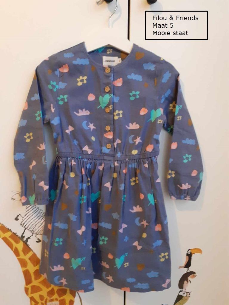 Kleedje Filou & Friends maat 5 (blauw patronen), Robe ou Jupe, Enlèvement ou Envoi, Utilisé, Fille