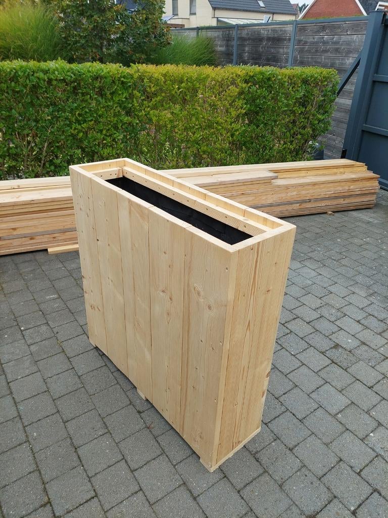 Bloembak in steigerhout, Ophalen