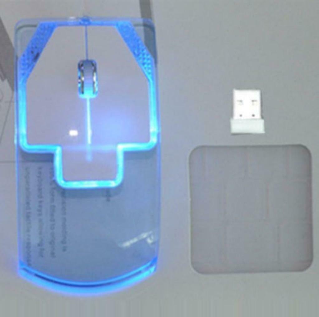 Souris Optical Wireless Colorful LED Light Transparent, Ophalen, Nieuw, Muis
