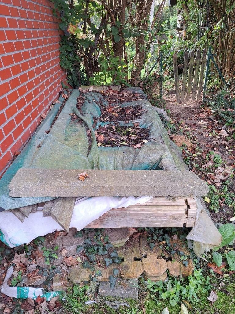 palette hout (tuinhuis nooit gemonteerd), Ophalen, Gebruikt, Grenen, 200 tot 250 cm