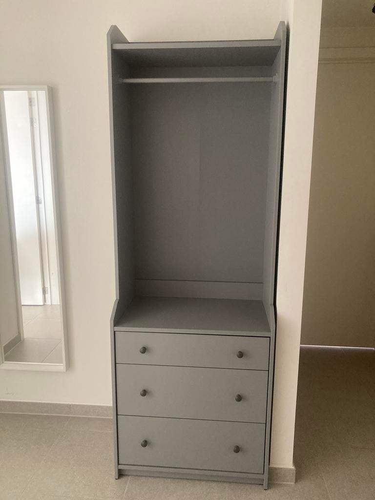 Armoire ouverte à 3 tiroirs Ikea Hauga comme neuve, 25 à 50 cm, Comme neuf, 50 à 100 cm, Avec tablette(s)