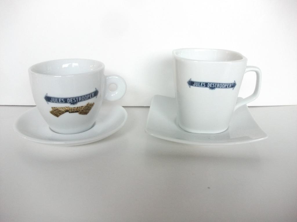 2 Koffiekoppen + schotel Jules Destrooper - kop en schotel, Huis en Inrichting, Keuken | Servies, Nieuw, Ophalen of Verzenden