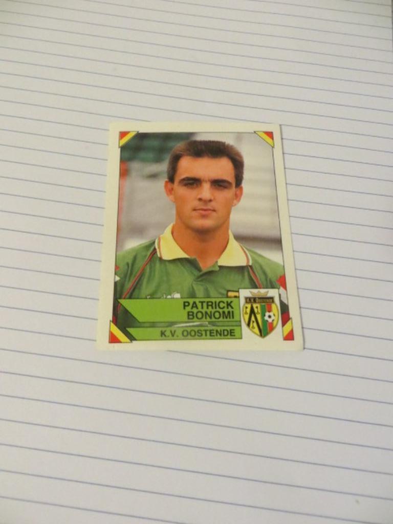 Voetbal: Sticker football 95 : Patrick Bonomi - Oostende, Enlèvement ou Envoi, Neuf, Autocollant