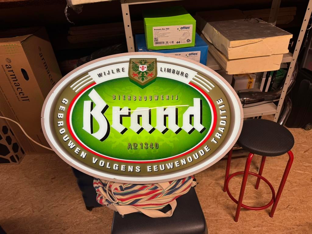 Lichtbak bierbrouwerij brand in goede staat, Verzamelen, Biermerken, Ophalen of Verzenden, Brand