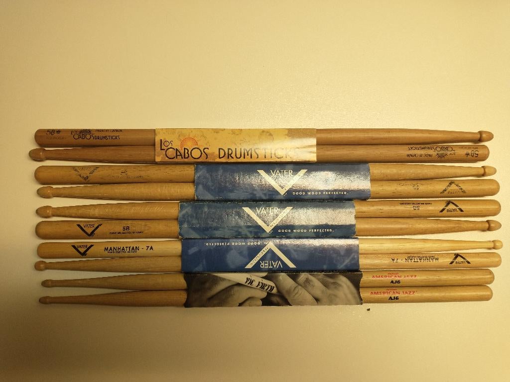 Assortiment aan drumstokken, Enlèvement ou Envoi, Comme neuf, Autres marques