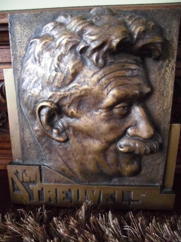 Bronzen plaat Stijn Streuvels, Ophalen of Verzenden, Zo goed als nieuw, België