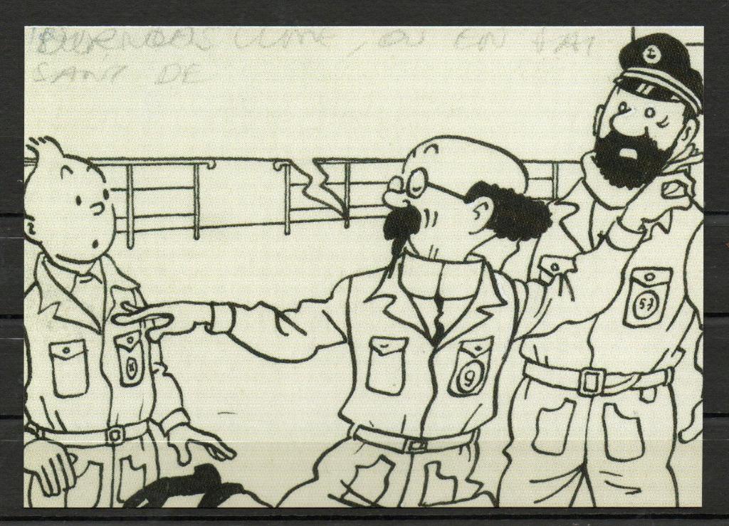 Carte postale : Hergé : Tintin : On a marché sur la lune, Collections, Enlèvement ou Envoi