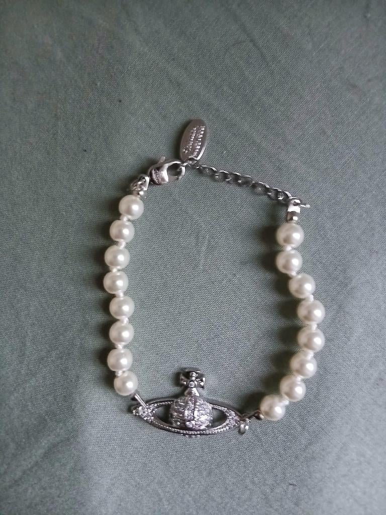 bracelet vivienne Westood perle argent, Enlèvement ou Envoi, Comme neuf, Argent, Argent