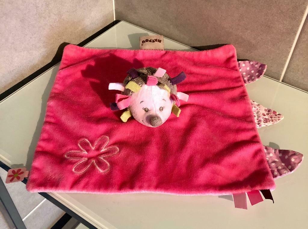 Heel zacht knuffeldoekje Nattou Doudou Egel roos, Ophalen of Verzenden, Nieuw