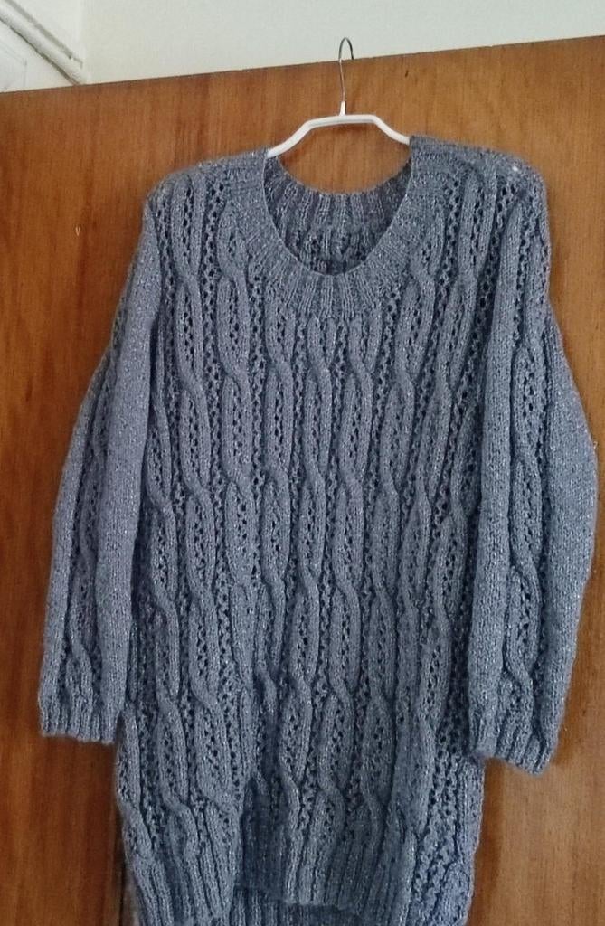Nieuwe handgebreide trui maat L-XL, Ophalen of Verzenden, Nieuw, Maat 42/44 (L), Grijs