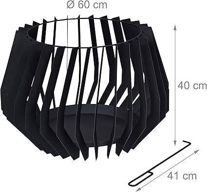 brasero rond avec tisonnier | LIVRAISON GRATUITE, Neuf, -, -, RELAXDAYS