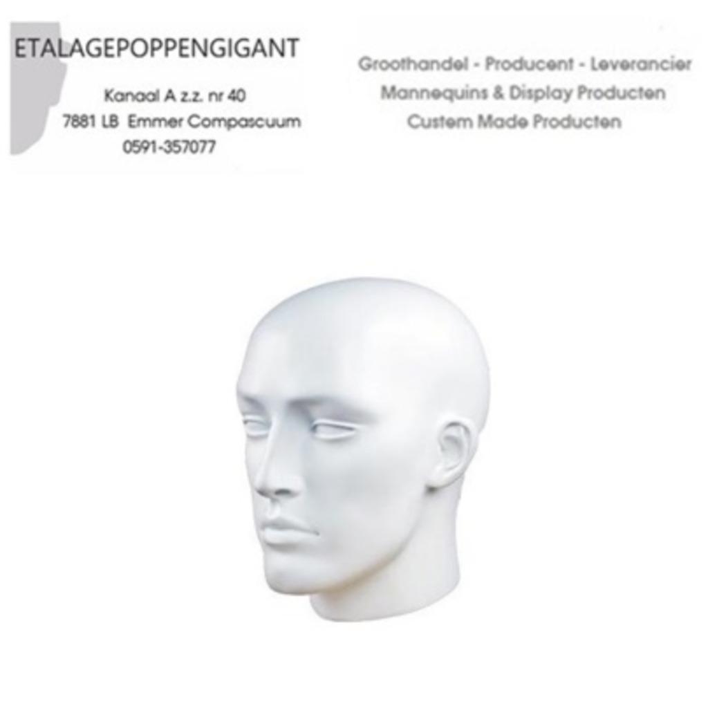 Presentatie Hoofd Mannelijk (Nieuw) Etalagepoppengigant, Ophalen of Verzenden, Nieuw, One size fits all, ETALAGEPOPPENGIGANT