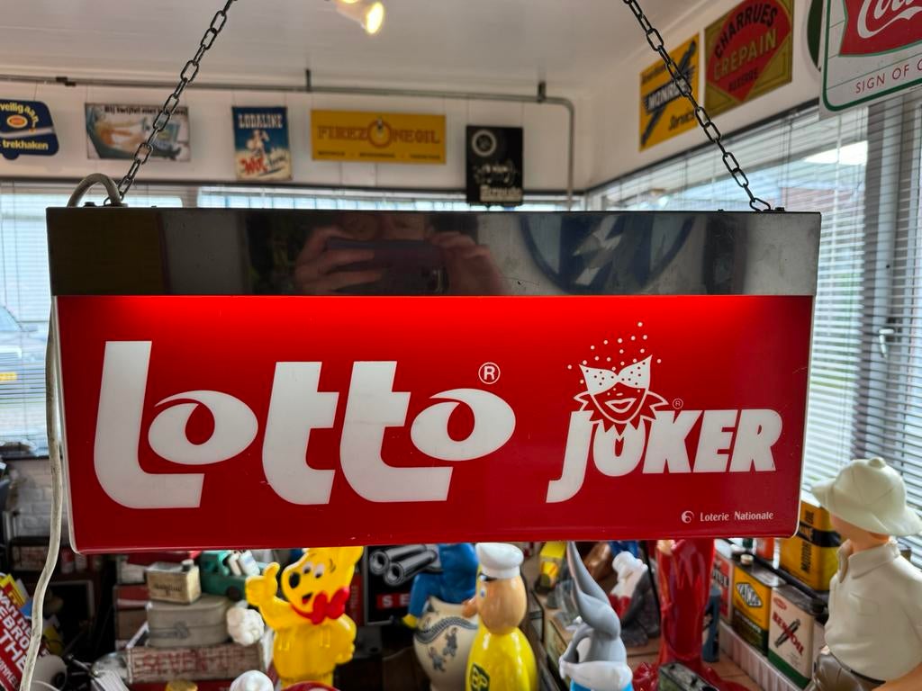 Lotto Joker oude reclame lichtbak, Ophalen, Gebruikt, Lichtbak of (neon) lamp
