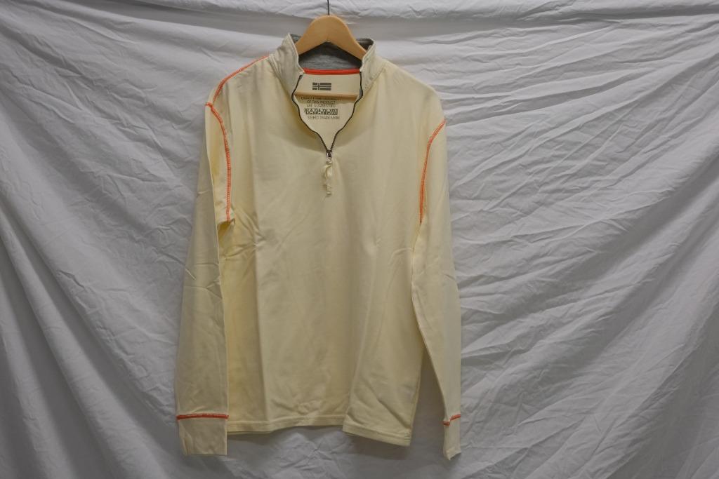 Napapijri - T-Shirt met lange mouwen en rits, Vêtements | Hommes, T-shirts, Jaune, Taille 56/58 (XL), Comme neuf, Enlèvement