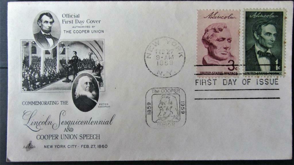 FDC PRESIDENTEN- PRESIDENT ABRAHAM LINCOLN, Enlèvement ou Envoi, Affranchi, Autres thèmes