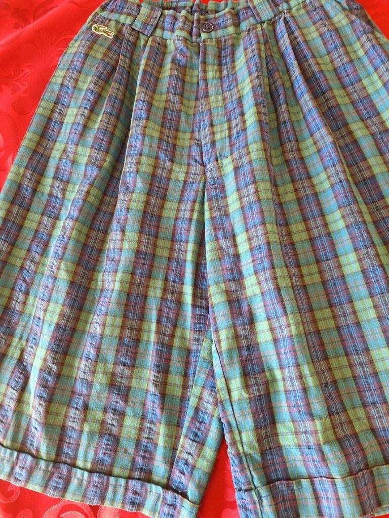 Bermuda à petits carreaux bleu et vert, taille 176, Enlèvement, Comme neuf, Garçon, Pantalon