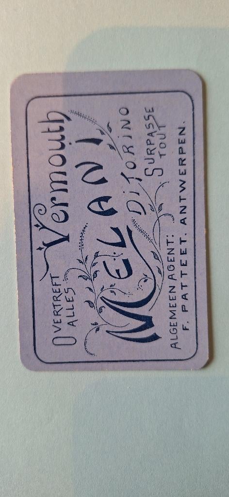 Carte à jouer anversoise — Melani Vermouth_27, Enlèvement ou Envoi, Utilisé, Carte(s) à jouer