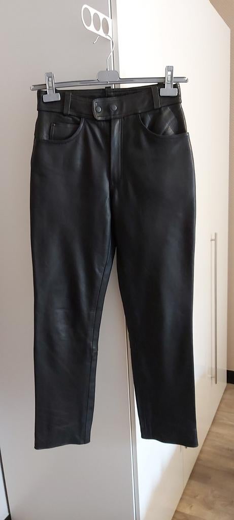 Pantalon en veritable cuir noir, Enlèvement ou Envoi, Comme neuf, Noir