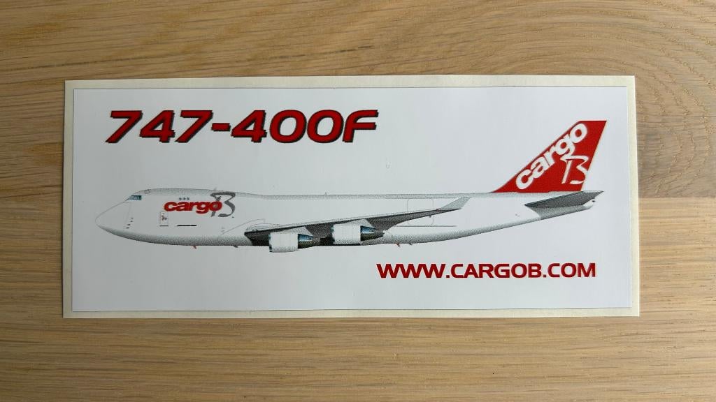 Cargo B Airlines Sticker Boeing B747-200F 6x15 Sabena, Ophalen of Verzenden, Nieuw, Bedrijf of Vereniging