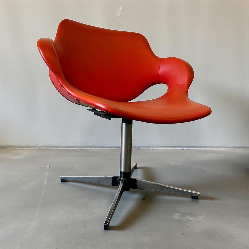 Fauteuil longue/chaise pour enfant orange vintage, Enlèvement