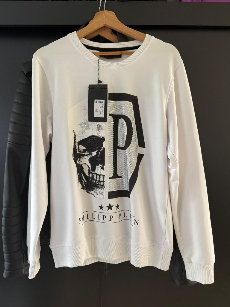 Philipp Plein trui, Maat 52/54 (L), Wit, Nieuw, Ophalen of Verzenden