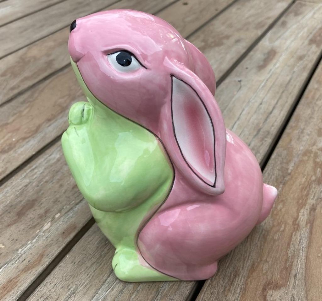 SPAARPOT KONIJN MEISJE GROOT 15 CM GEBOORTE CADEAU NIEUW, Ophalen of Verzenden, Nieuw, Steen, Aardewerk of Keramiek, Dier