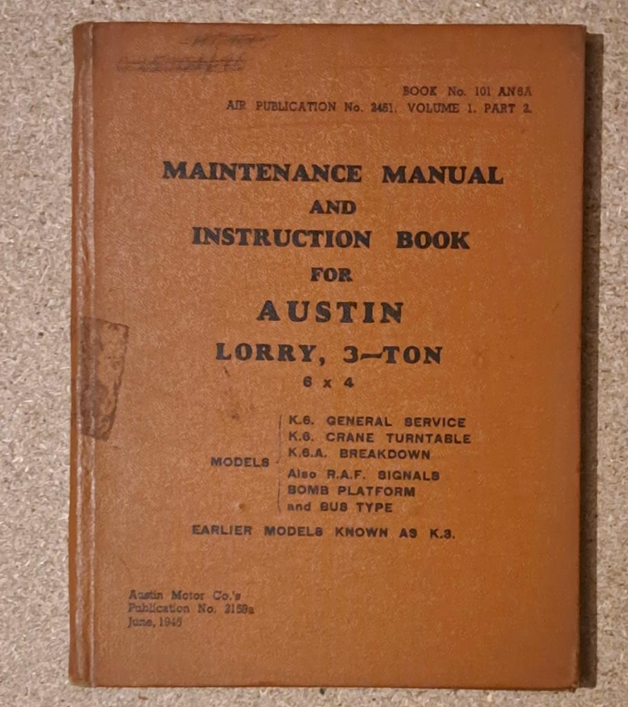 Onderhoudshandleiding - AUSTIN LORRY 3 TON 6X4 WW2, Ophalen of Verzenden, Landmacht, Boek of Tijdschrift