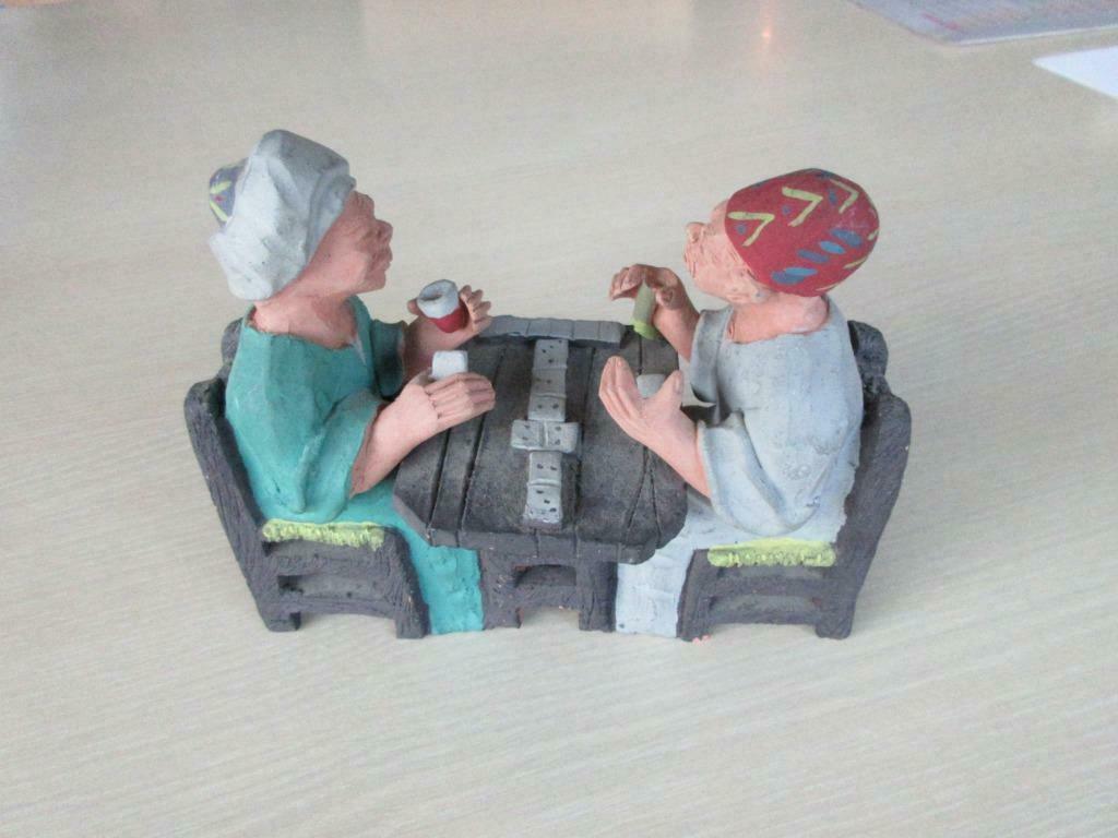 Leuk Egyptisch beeldje van twee kaarters, Antiek en Kunst, Ophalen of Verzenden