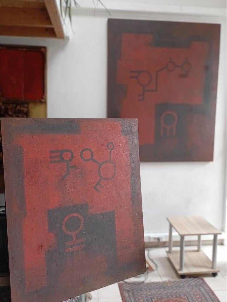 Deux peintures uniques de MTeSS (Instagram : Mikpjt),, Antiquités & Art, Enlèvement ou Envoi