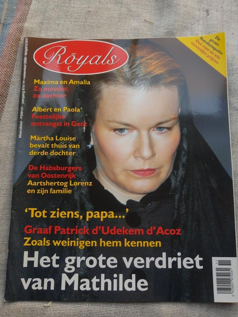 Royals i.v.m. overlijden vader Koningin Mathilde: graaf 2008, Ophalen of Verzenden