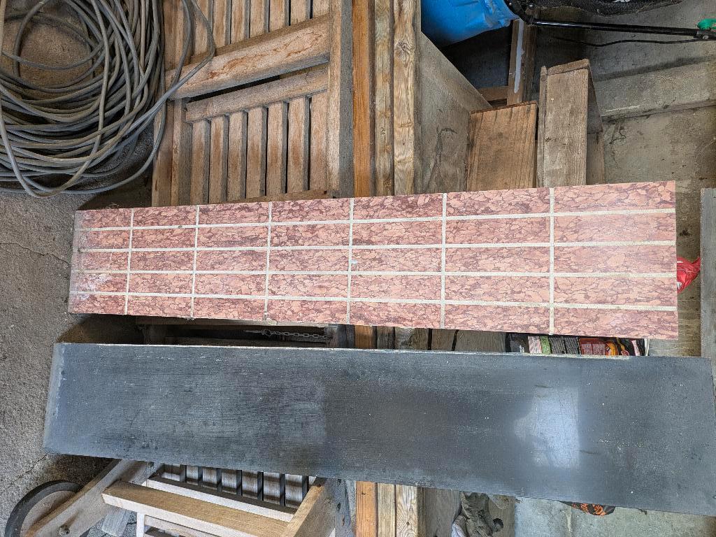 Arduinen Schouwmantel in rode marmer (baksteenvorm), Doe-het-zelf en Bouw, Ophalen, 60 cm of meer, Gebruikt, Overige typen