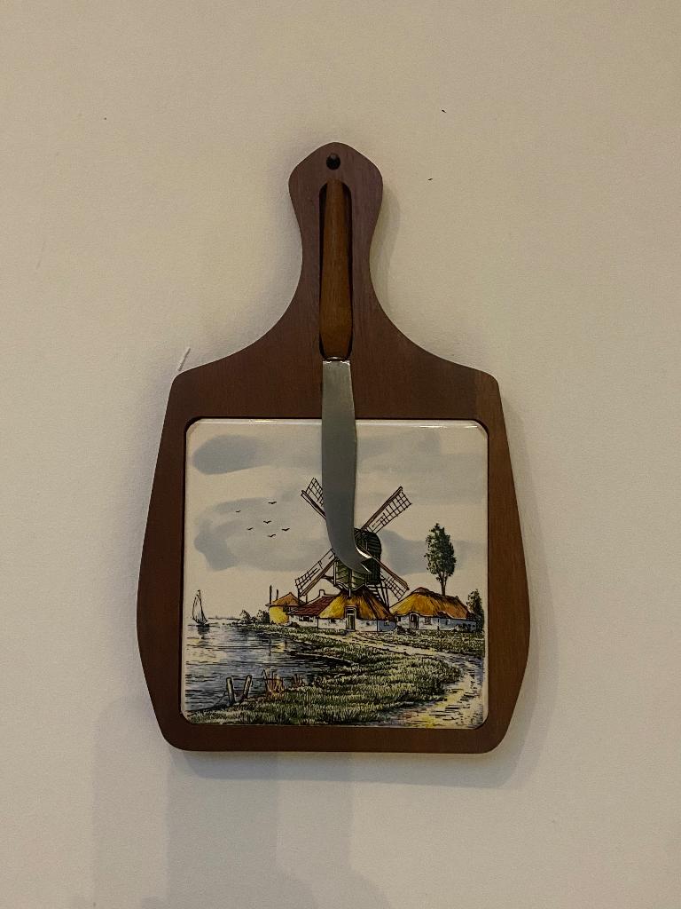 Assiette à fromage avec couteau, carreaux de céramique, Enlèvement ou Envoi