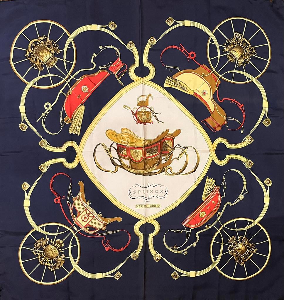 Foulards HERMES en soie, 90x90 cm, en parfait état., Ophalen, Zo goed als nieuw