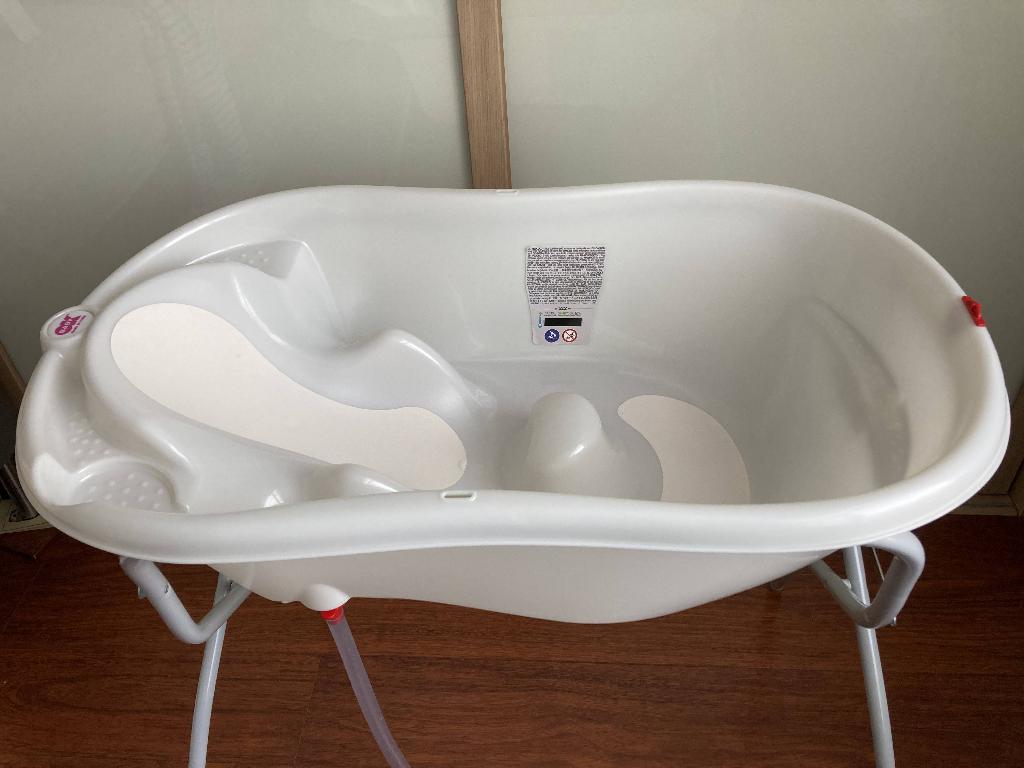 Baignoire bébé sur pied Onda + support OK Baby + tuyau, Enlèvement, Comme neuf, Baignoire
