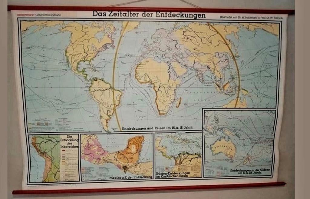 Schoolkaart das zeitalter der entdeckungen, Westerman,, Ophalen