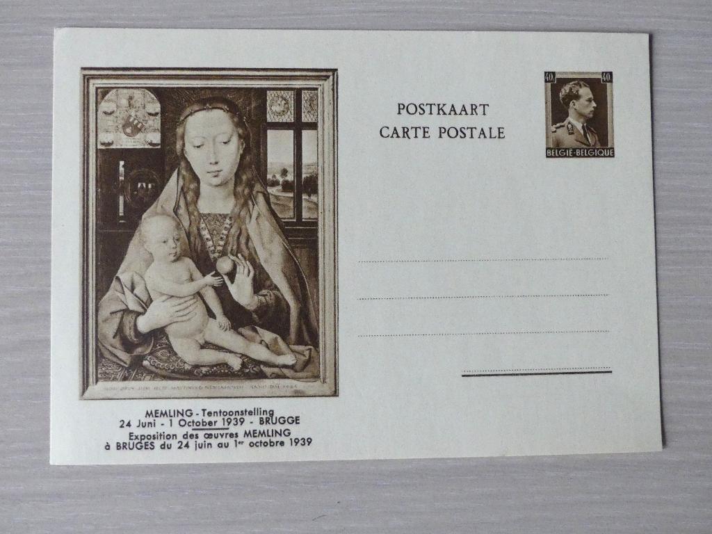 Carte postale 1939 Exposition oeuvres MEMLING à Bruges, Enlèvement ou Envoi