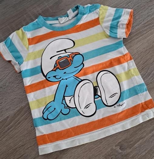 H&M t-shirt met smurf Maat 74, Enfants & Bébés, Vêtements de bébé | Taille 74, Garçon, Enlèvement ou Envoi, H&M, Comme neuf