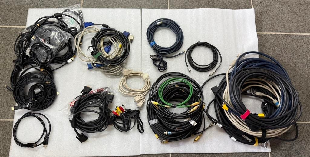Lot de cables Video HDMI, DVI, VGA et BNC, Enlèvement, Comme neuf