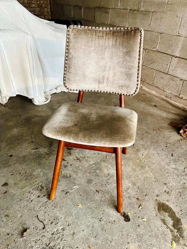 Set 4 vintage eetkamer stoelen, mid century, Huis en Inrichting, Stoelen, Ophalen, Mid century, Zo goed als nieuw, Vier