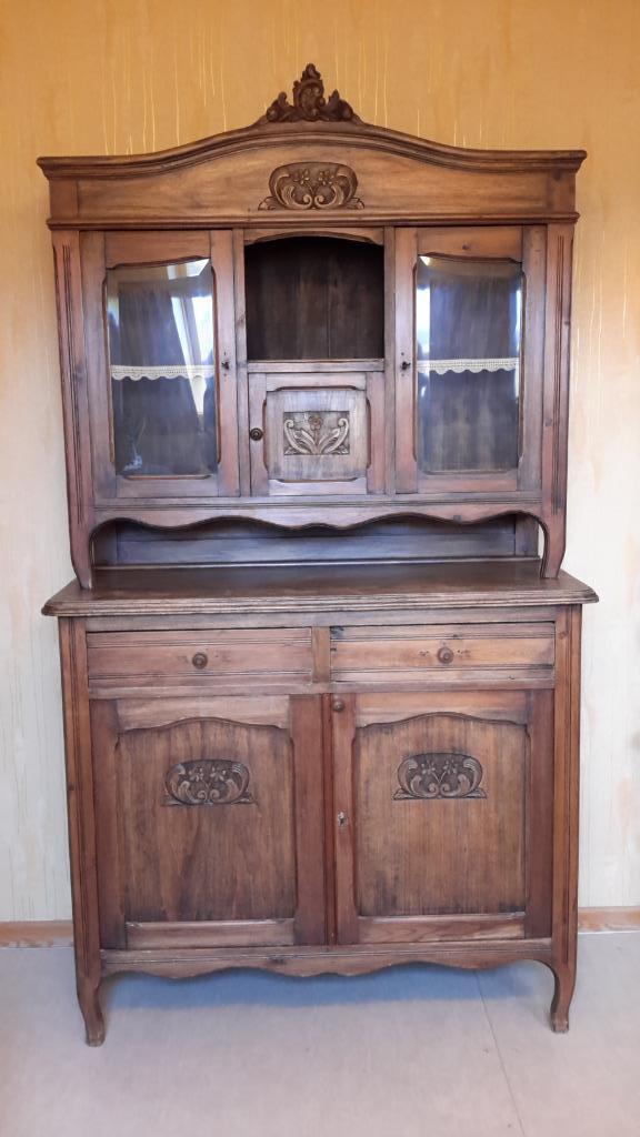 ARMOIRE ANCIENNE Vitrine ancienne Liège deuxcorps, Antiquités & Art, Enlèvement