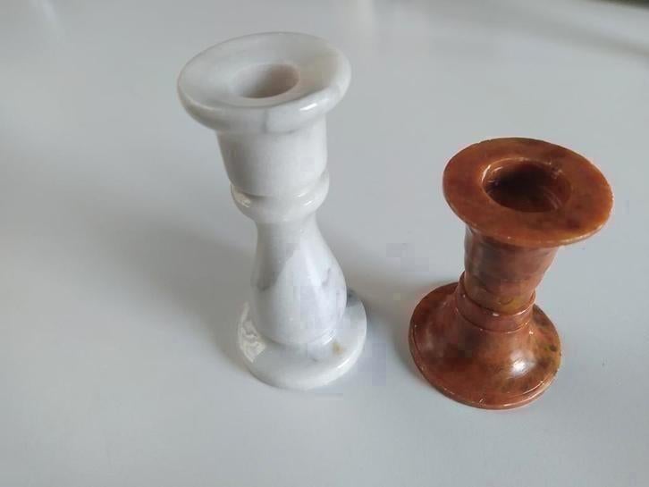 2 marmeren kandelaars, Antiek en Kunst, Ophalen of Verzenden