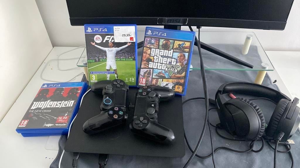 Ps4 slim, 500 GB, Enlèvement ou Envoi, Utilisé, Avec jeux