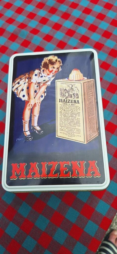 Blikken doos Maizena., Verzamelen, Ophalen of Verzenden, Gebruikt