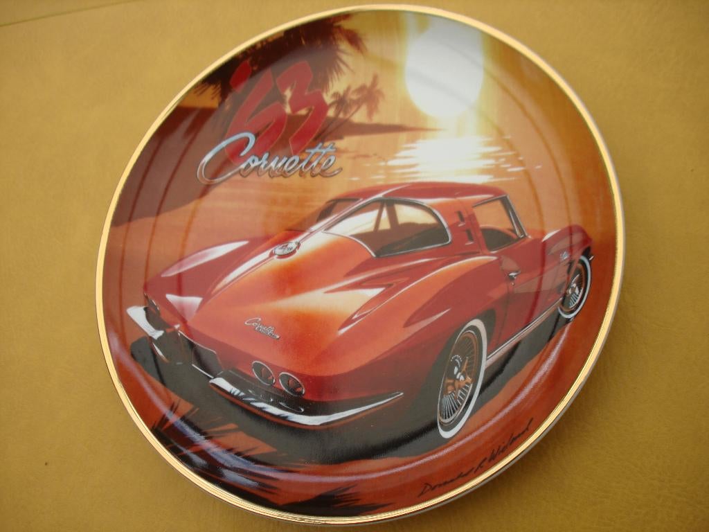 Corvette Sting Ray '63 -- Plaque de collection en éd. lim. -, Enlèvement ou Envoi