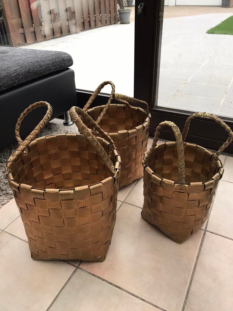 3 manden - speelgoedmand - plantenmand, Ophalen, Kunststof, Mand, Rond