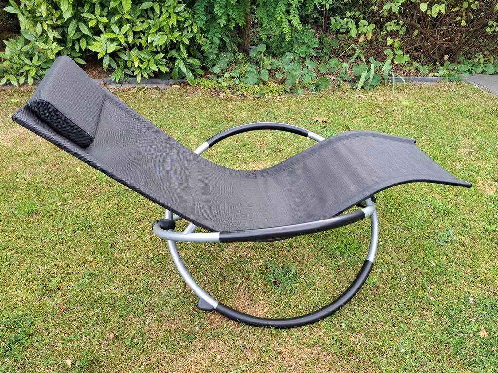 Schommel ligbed antraciet grijs en / of beige, Tuin en Terras, Ophalen, Zo goed als nieuw