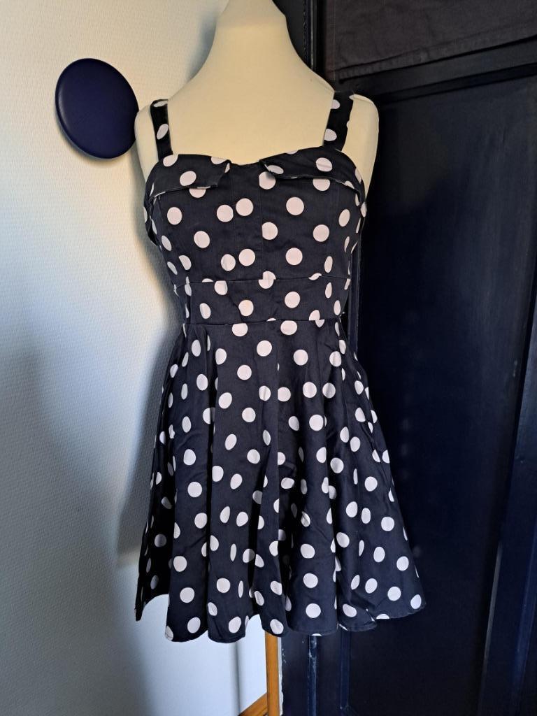 vintage cocktail jurk maat 34, Ophalen of Verzenden, Zo goed als nieuw, Maat 34 (XS) of kleiner, Blauw
