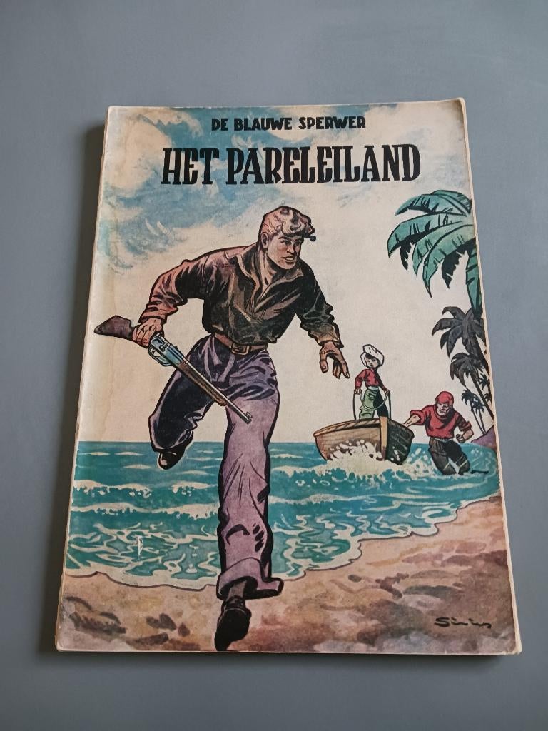 Blauwe Sperwer, Het Pareleiland 1ste druk, goede staat, Boeken, Stripverhalen, Gelezen, Eén stripboek, Ophalen of Verzenden