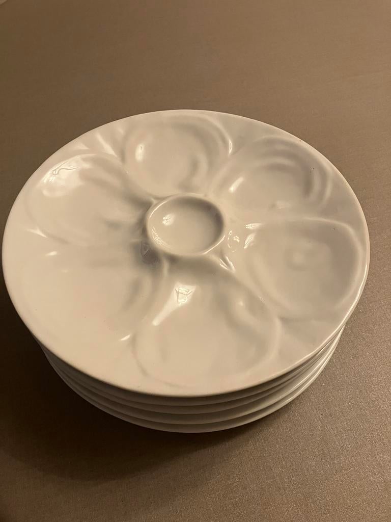 Lot de 5 assiettes à huitres, Enlèvement, Comme neuf, Assiettes(s)