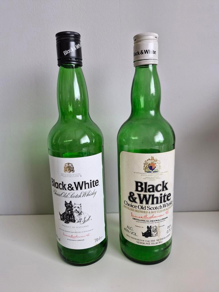 Black en White whisky lege flessen, Verzamelen, Ophalen of Verzenden, Gebruikt